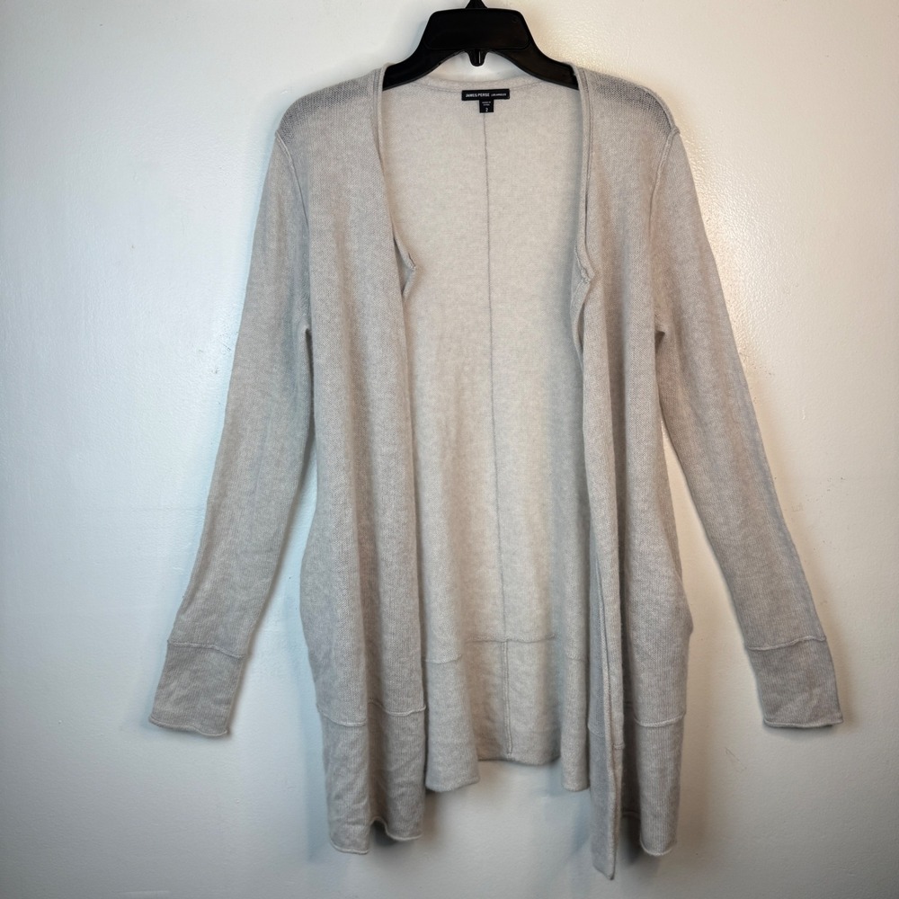 James Perse Cashmere Open Front Cardigan Gray Size 2